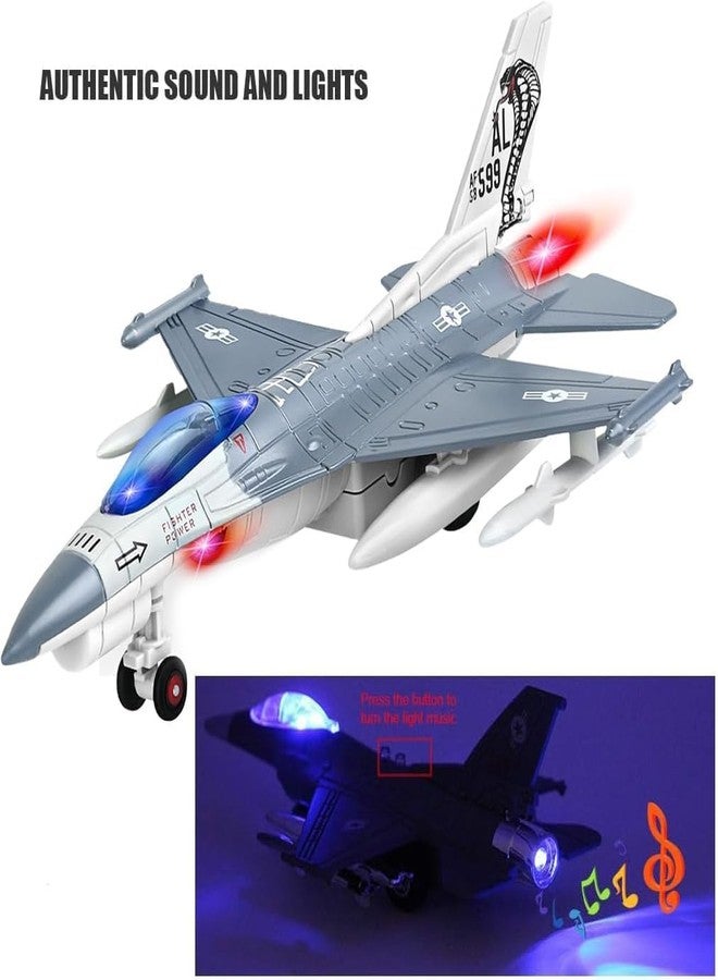 Lynkaye F-16 Fighting Falcon Thunderbirds Model Army Air Force Military Airplane Model Kit with Fun Lights and Sounds, Suitable for Military Enthusiasts to Acquire. (Grey White) - Image 2